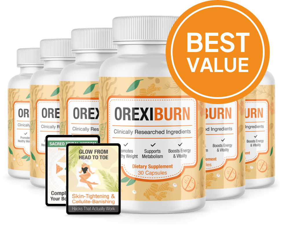 Orexiburn 6 Bottle with Digital Books and banner