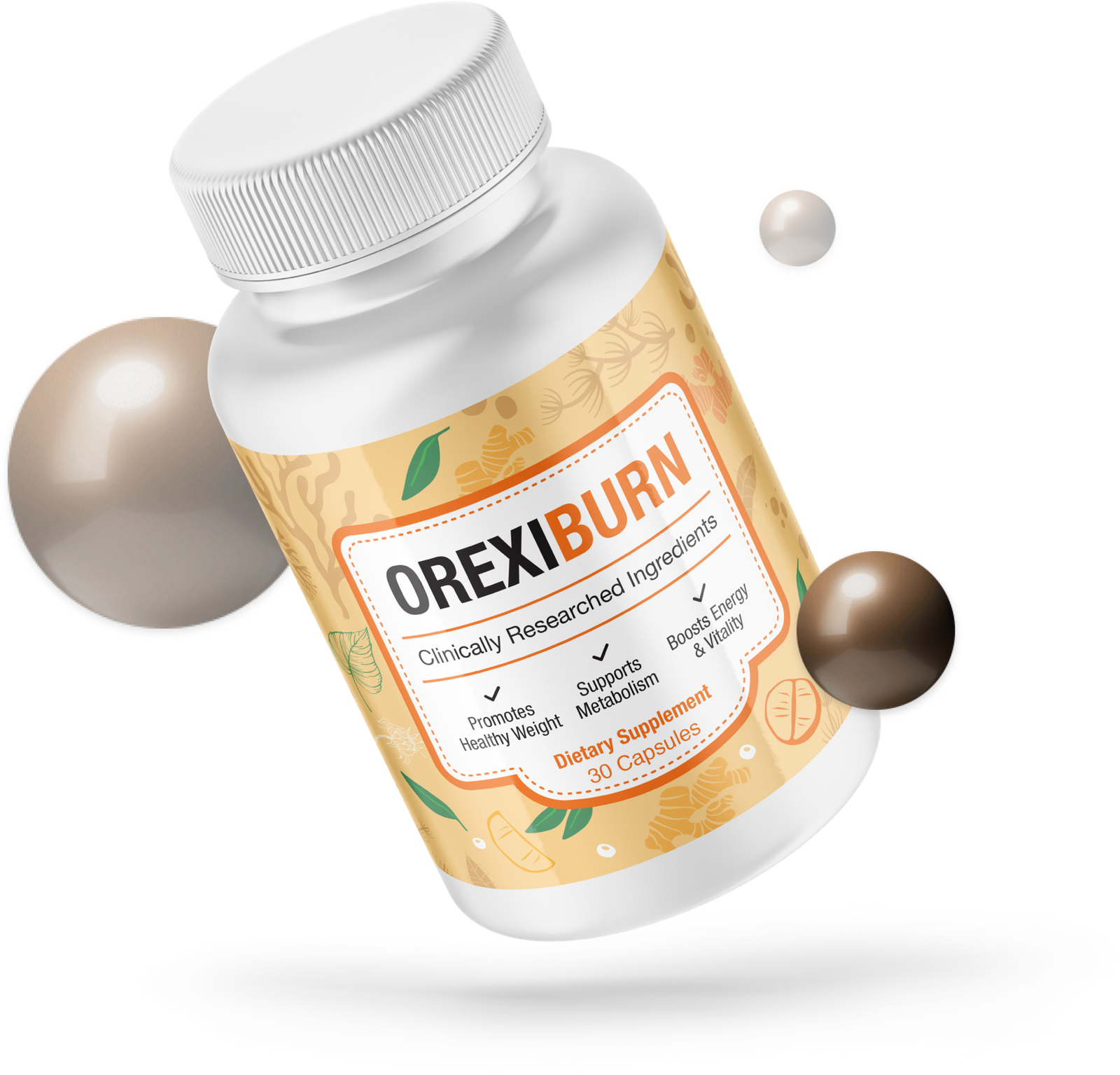 Orexiburn 1 Bottle with ball object rotating around